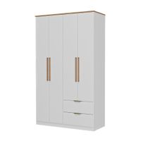Ropero Milan 4 Puertas 2 Cajones Blanco/Maple