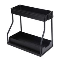 Repisa Rectangular Plastico Doble Nivel Negro Mate