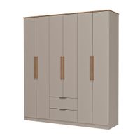Ropero Milan 6 Puertas 2 Cajones MDP Avellana/Maple Carraro