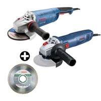 COMBO Bosch: Amoladora Gws25-180 7"" 2500w + Amoladora Gws7004 1/2"" 710w + Disco de Corte Diamantado Standard 115mm para Cerámica y Azulejos