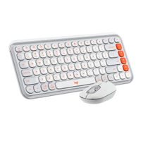 Teclado Logitech + Mouse Pop Icon Bluetooth Blanco crudo y naranja