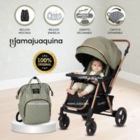 Coche Cuna de Lujo «GEOBY» con Mochila Verde