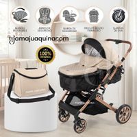 Coche Moisés Travel System «ORION» Función Maleta con Pañalera Beige