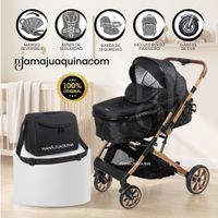 Coche Moisés Travel System «ORION» Función Maleta con Pañalera Negro