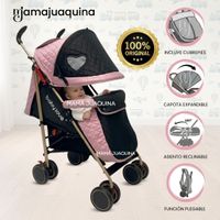 Coche Bastón Plegado Compacto «ISABEL GOLD II» Edición Exclusiva Rosado Claro