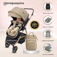 Coche Moisés Travel System «SPEED PRINCE MINUS» con Mochila Pañalera Beige