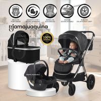 Coche Moisés Travel System «NEXUS ALUM» con Sistema Adaptable & Porta Bebé Negro