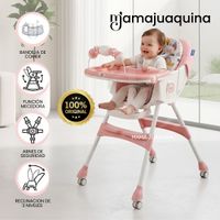 Silla de Comer con Mecedora «LU PLUS» con Juguete Interactivo Rosado