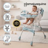 Silla de Comer con Mecedora «LU PLUS» con Juguete Interactivo Azul Claro