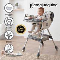 Silla de Comer con Mecedora «LU PLUS» con Juguete Interactivo Gris