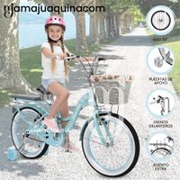 Bicicleta Campera para Niña Aro 20 «BETTY»  con Canasta Celeste