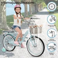 Bicicleta Campera para Niña Aro 20 «BETTY»  con Canasta Turquesa