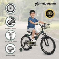 Bicicleta Para Niño Aro 20 «PHILLIPS KING» con Canasta Verde