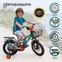 Bicicleta Para Niño Aro 16 «OPTIMUS» con Canasta Edición Exclusiva Verde Turquesa