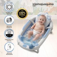 Bañera Plegable para Bebé «JADDE PLUS» con Accesorios Azul