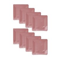 Set de 8 Platos Cuadrado Desechables Rosado 18cm Life Art