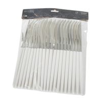 20 piezas Cuchillo Desechables Plata/Blanco