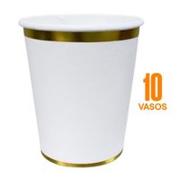 Set de 10 Vasos Desechables Filo+Base Dor 266ml Life Art