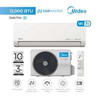Aire Acondicionado Midea AI EcoMaster Pro 12,000 BTU Inverter WIFI - Frío Solo