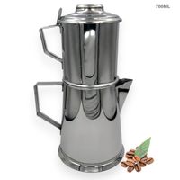 Cafetera de Acero Inoxidable 700 ML Gota a Gota - Tapa con Bisagra