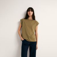 Polo Mujer Sfera Manga Corta Capa Bajo Kaki