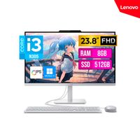 PC TODO EN UNO LENOVO A100 23.8"" FHD IPS Core i3-N305 hasta 3.8GHz 8GB DDR4-3200MHz 512GB WINDOWS 11