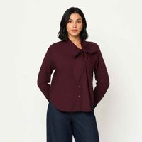 BLUSA PARA DAMA COLOR VINO - TALLA L
