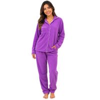 Pijama polar dama  camiseta + pantalón - Lila Talla S/M