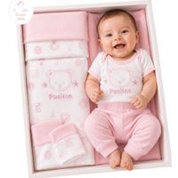Ajuares Conjunto de Bebe Recién Nacido - Regalo de Baby Shower 0 a 3 meses 100% algodón (niña)