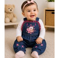 OVEROL LARGO DENIM BEBE  NIÑA - 0-3 MESES