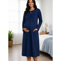 BATA CLINICA MANGA LARGA POST PARTO / POST LACTANCIA  TALLAS AZUL S/M