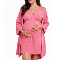 Pijama / Bata Maternidad  de embarazo y lactancia talla S rosa