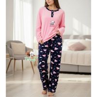 Pijama polar dama camiseta + pantalón Talla L
