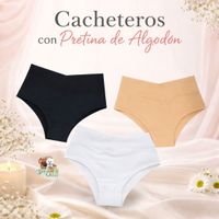 Pack 3 calzón con pretina de algodón cachetero Talla M