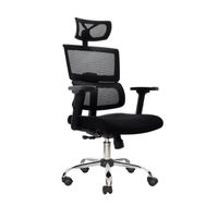 Silla Ergonómica Flip Presidente 1D Cromado Negro Ofideas