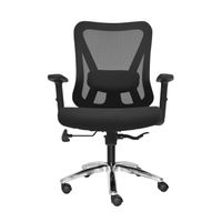 Silla Ergonómica Dolfin Lap Brazos 1D Gerente Cromado Negro Ofideas