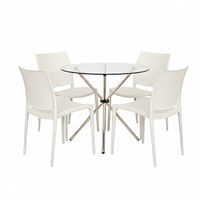 Juego De Comedor Domus Blanco 4 Asientos Ofideas