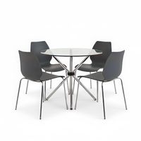 Juego De Comedor Lumo Negro 4 Asientos Ofideas