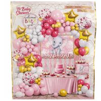 Globos Bouquet Baby Shower Decoración Completo 100 Piezas (NIÑA)