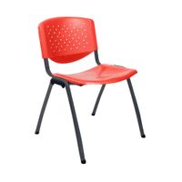 Silla Fija De Visita Prisma Rojo Tubo Negro Ofideas