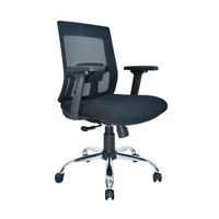 Silla Ergonómica Radius Basculante Brazos 1D Cromado Negro Ofideas