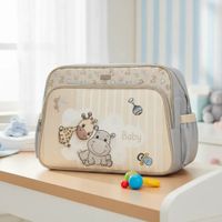 Bolso cartera pañalera para bebe con diseño - Beige