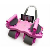 RODILLO ABDOMINAL 3 EN 1 DE 4 RUEDAS 4 CODERAS + TABLERO DE FLEXIONES COLOR ROSADO - copy - copy