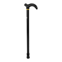 Bastón Aluminio Ajustable Delgado Mango Tipo L Negro