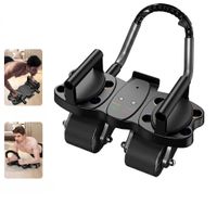 RODILLO ABDOMINAL 3 EN 1 DE 4 RUEDAS 4 CODERAS + TABLERO DE FLEXIONES COLOR NEGRO - copy
