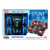 Auto RC Anfibio Stunt 4CH con Control Remoto, Luces y Giro 360° – Escala 1:20 Surtido