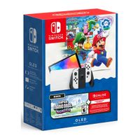 Nintendo Switch Oled Blanco +Videojuego Super Mario Wonder Blanco