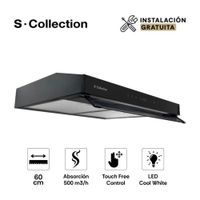 Campana Extractora Slim Black Touch Free 60 cm Sole TURE18COV2