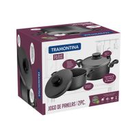 Tramontina Juego de Ollas de Aluminio París Negro 2 Piezas - 75286026