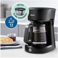 Cafetera Oster 12 Tazas BVSTDCS12B con Filtro Permanente
